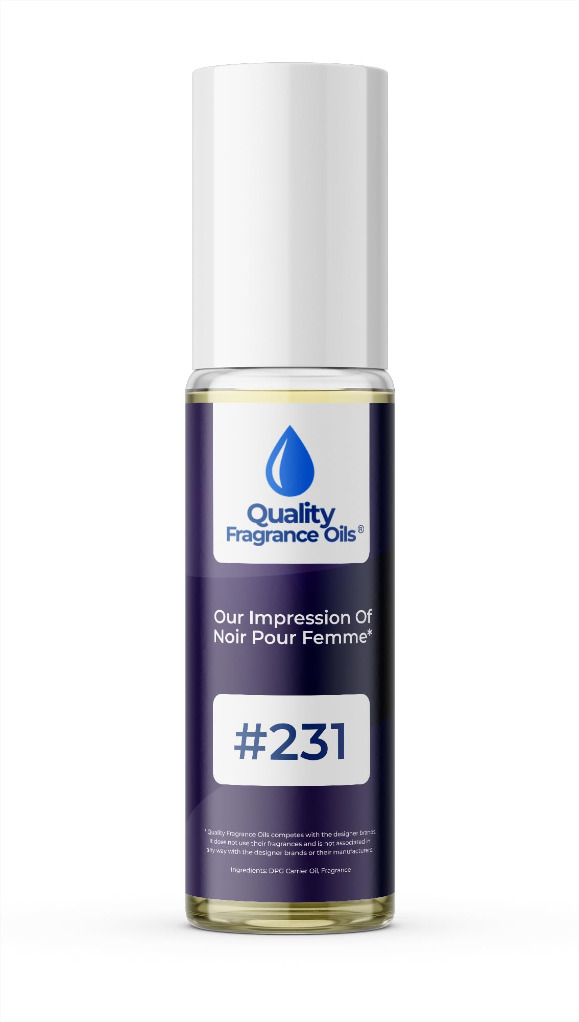 Quality Fragrance Oils' Noir de Noir Impression #132 | Long-Lasting Perfume Oil, Alcohol-Free, Strong Scent, 10ml Roll-On | Affordable Alternative to Designer Fragrances