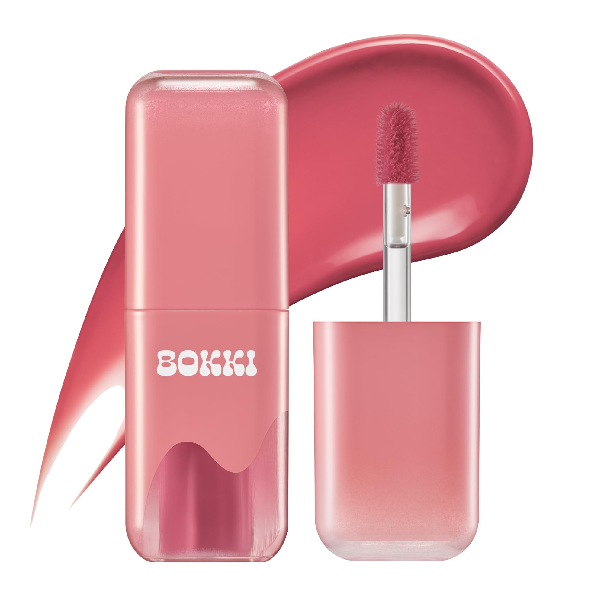 BLACK ROUGE Glow Bokki Tint, GB01 Pepper Red – Korean Lip Tint Inspired by Tteokbokki, Non-Sticky Long-Lasting Lip Stain with Glossy Finish, Cute Stickers – Original Red, Rose, Soy