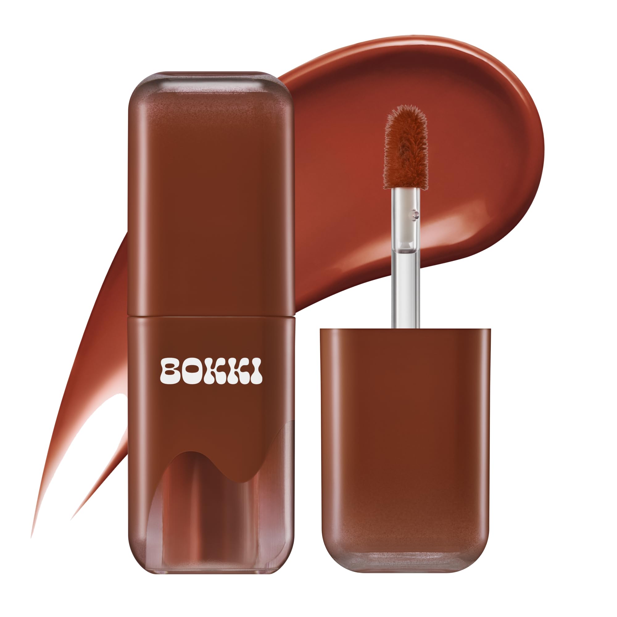 BLACK ROUGE Glow Bokki Tint, GB01 Pepper Red – Korean Lip Tint Inspired by Tteokbokki, Non-Sticky Long-Lasting Lip Stain with Glossy Finish, Cute Stickers – Original Red, Rose, Soy