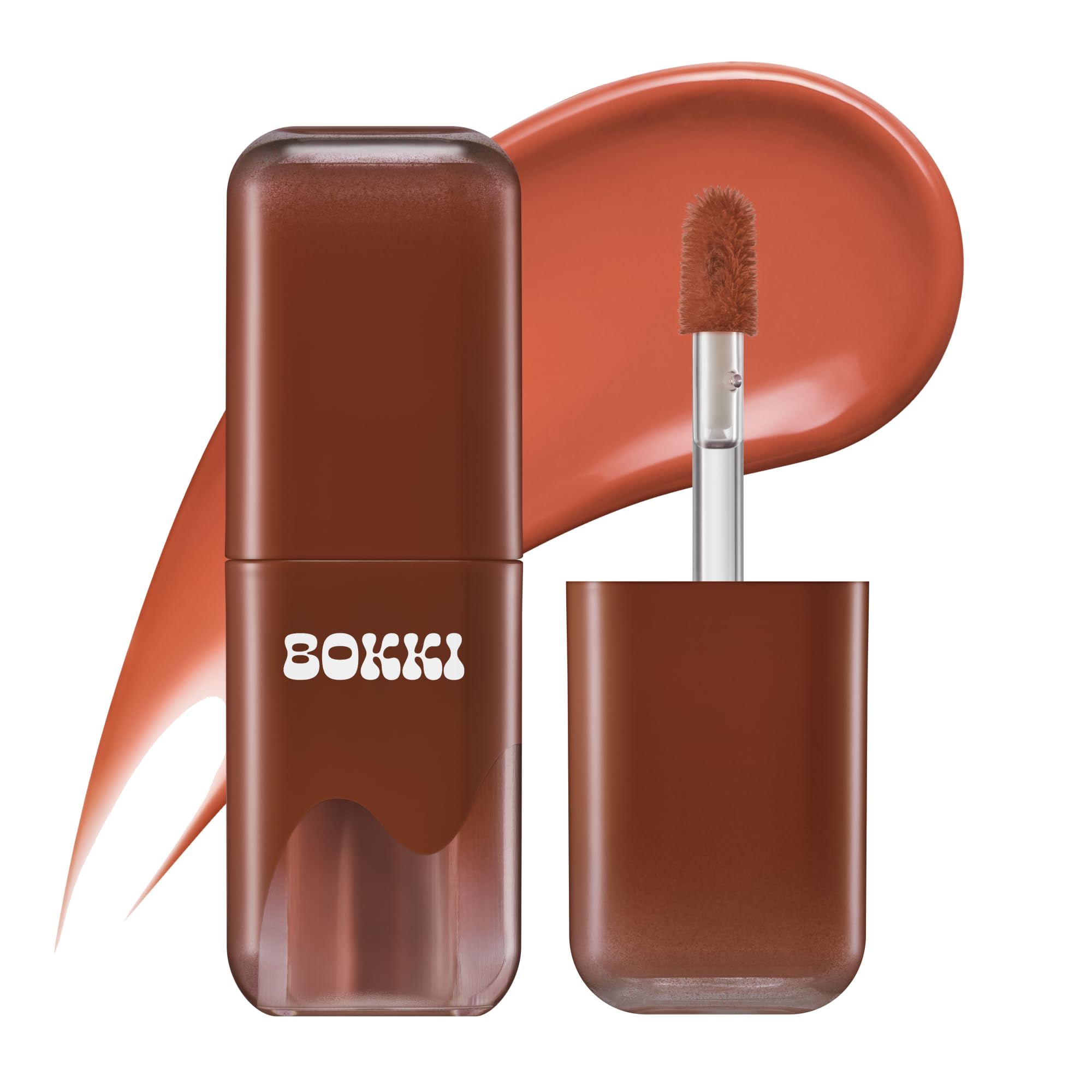 BLACK ROUGE Glow Bokki Tint, GB01 Pepper Red – Korean Lip Tint Inspired by Tteokbokki, Non-Sticky Long-Lasting Lip Stain with Glossy Finish, Cute Stickers – Original Red, Rose, Soy