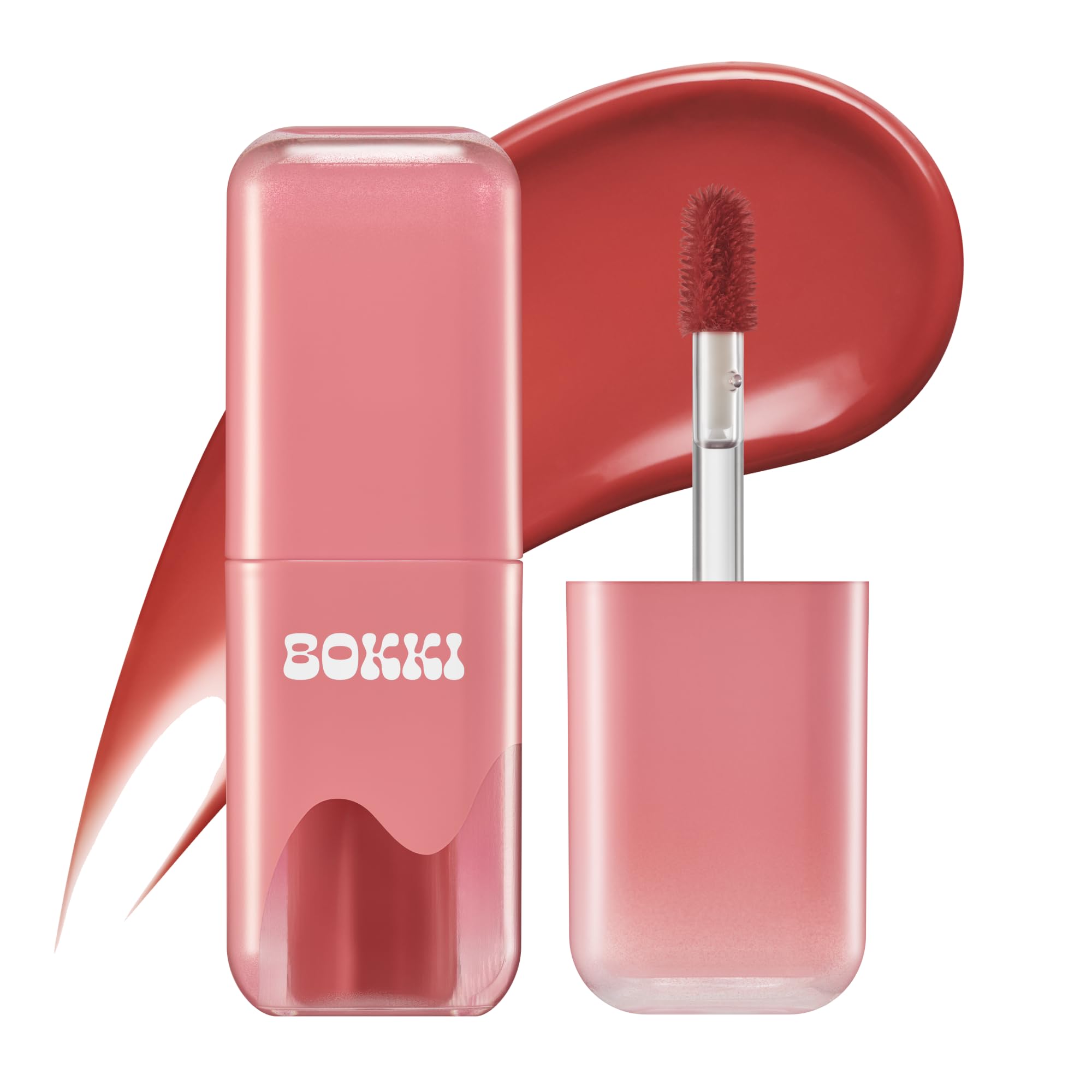 BLACK ROUGE Glow Bokki Tint, GB01 Pepper Red – Korean Lip Tint Inspired by Tteokbokki, Non-Sticky Long-Lasting Lip Stain with Glossy Finish, Cute Stickers – Original Red, Rose, Soy